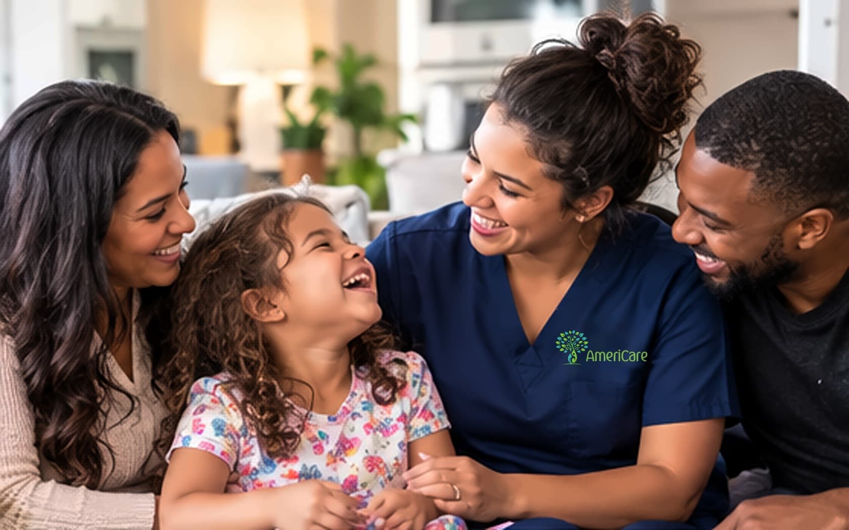 AmeriCare nurse with child